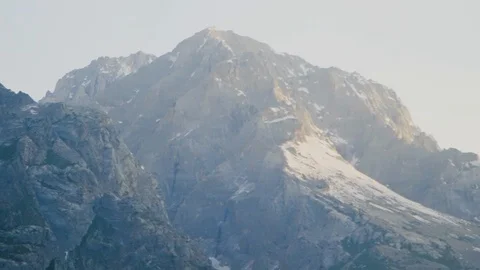 Panning across Pamir Mountains at sunset in Tajikistan 02 Stock Footage