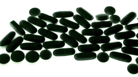 Panning across a row of pills Stock Footage 32245207