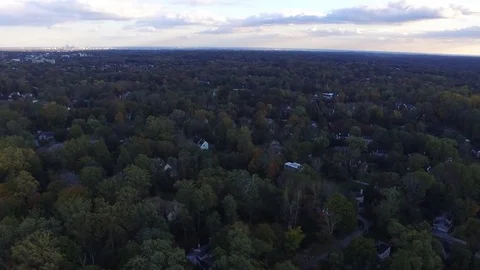 Panning aerial view of Interstate highway 476 Blue Route in Radnor Township Stock Footage 81533658