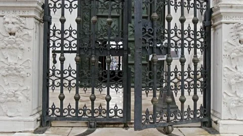 Panning up and down from entrance of Venitian Arsenal Stock-Footage 56438853