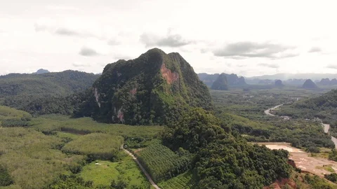 Panning Around Mountain / Drone Shot Stock Footage 111990608