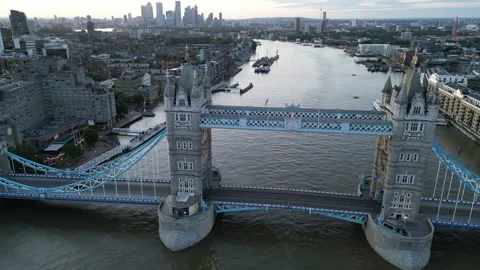 Panning around Tower Bridge Stock Footage 245445822