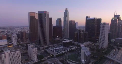 Panning Away Downtown Los Angeles Stock Footage 59715077