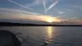 Panning beach people Timmendorfer Strand sunset at end of day HD Footage
