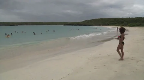 Panning beach shot right to left Stock Footage 30682860