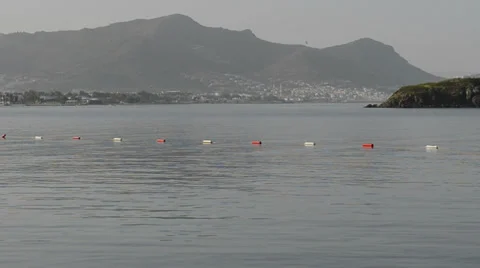 Panning the beach on Turkish resort, Bodrum, Turkey Video stock 34360766