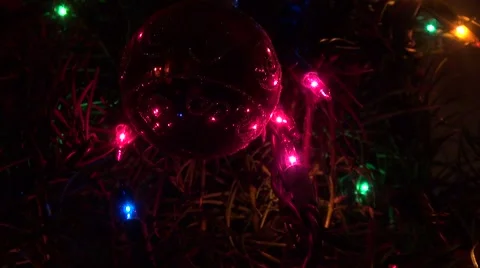 Panning Christmas Lights Stock Footage 44069647