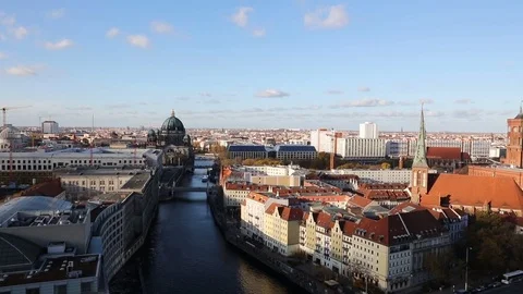 Panning of the city of Berlin Stock Footage 77503232