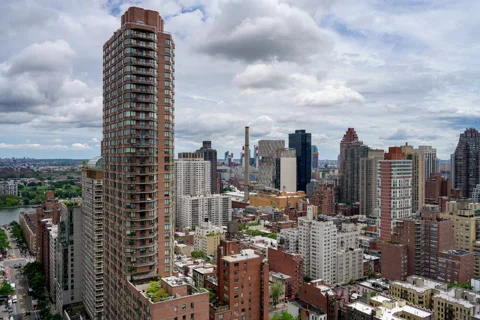 Panning Cloudscape Cityscape Stock Footage 130601968