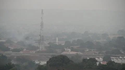 Panning from Congo River to Kinshasa Stock Footage 21516210