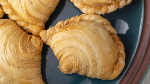 Panning Curry puffs Stock Footage 145483876