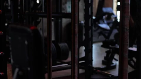 Panning Dark Shot in an Empty Gym: Peaceful and Silent Stock Footage 292638403