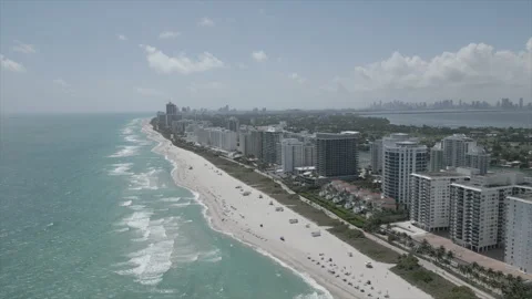 Panning down Miami beach Stock Footage 304322501
