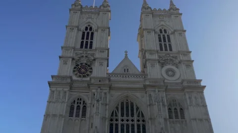 Panning Down On Westminster Abbey Stock Footage 145145876