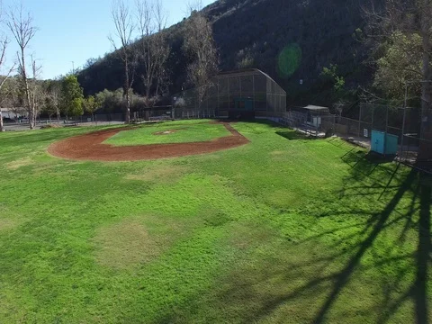 Panning empty small baseball field Stock Footage 71480702