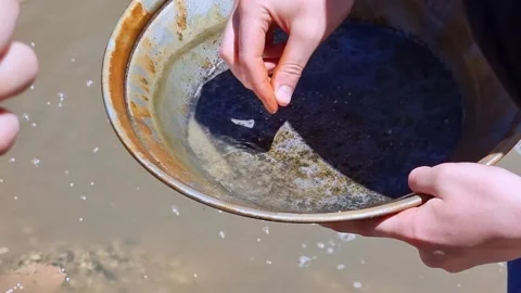 Panning for gold in the creek Stock Footage 319614407