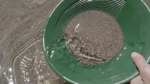 Panning for gold slow motion Stock Footage 345762497