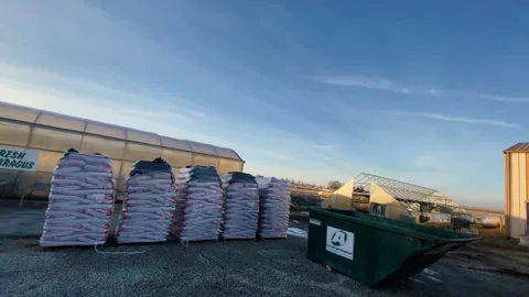 Panning of Greenhouse and Farm Stock Footage