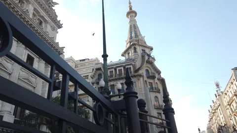 Panning of Historic Windmill Building and National Congress in Buenos Aires 動画素材 333790768