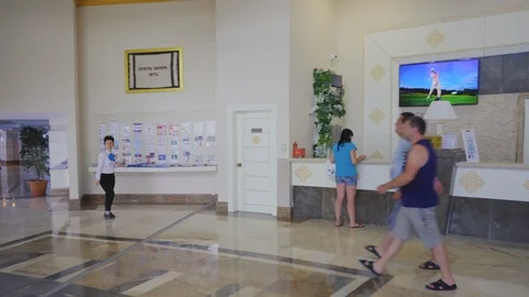Panning hotel lobby Stock Footage 111142956