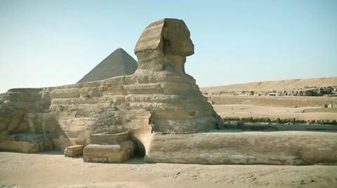 Panning huge sphinx from ancient Egypt times Vidéo 30903956