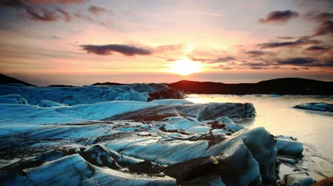 Panning of Iceland glacier Video stock 34240916