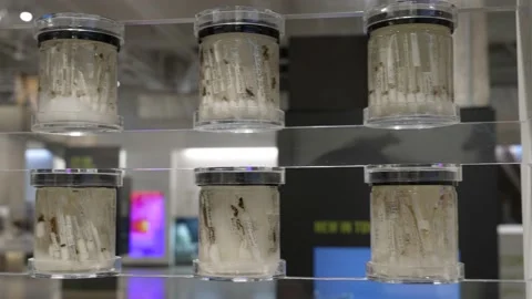 Panning insect specimens in lab Video stock 153778987