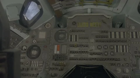 Panning interior space capsule cockpit Stock Footage 219502327