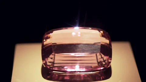 Panning large pink gem stone Stock Footage 153339722