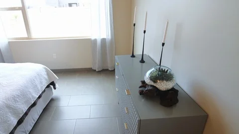 Panning Left on Bedroom from Wall Stock Footage 112891259