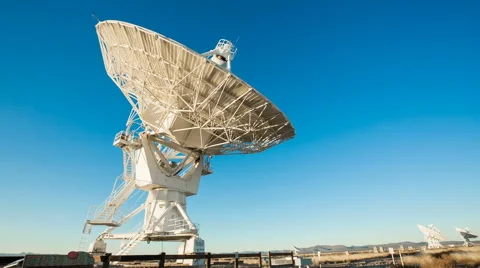 Panning Left Low Angle on Very Large Satellite Stock Footage 60217899