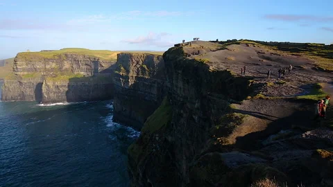 Panning left motion of the Cliffs of Moher,County Clare,Ireland Video stock 140613967