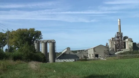  Panning left to right Ketton Cement works in the UK village Ketton Stock Footage 251769486