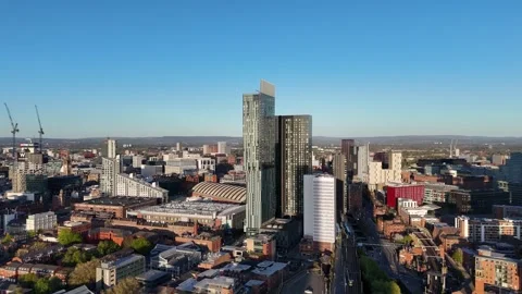 Panning left to right over Castlefield in Manchester Video stock 335634140