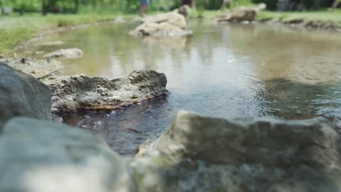 Panning from the left to the right side of the frame, showing the flowing Stock Footage 255815075