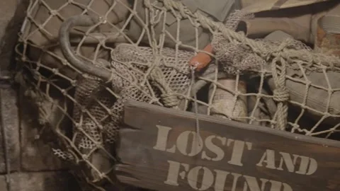 Panning lost and found archaeological sign Stock Footage 241602211