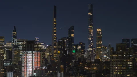 Panning Manhattan Skyline Timelapse (Five of Five) Stock Footage 257580681