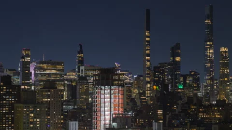 Panning Manhattan Skyline Timelapse (Four of Five) Stock Footage 257580293