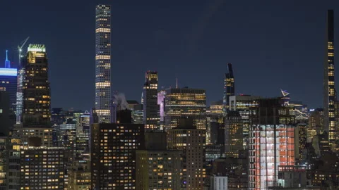 Panning Manhattan Skyline Timelapse (Three of Five) Stock Footage 257579635