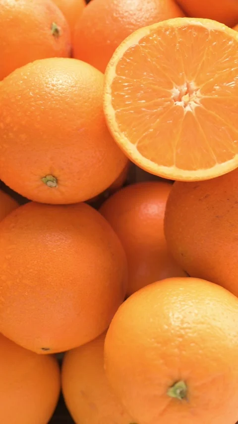Panning of many oranges ready to eat. Stock Footage 267253370