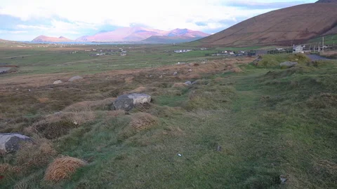Panning motion of the hills called The Three Sisters,Dingle Peninsula,Ireland Video stock 140611863