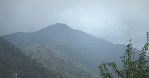 Panning Mountains View, Cloudy weather Stock Footage 291846644