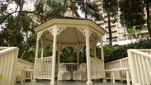 Panning Outdoor Gazebo Stock Footage 104689261