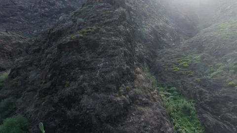 Panning over Barranco de Afur ravine Stock Footage 338128213
