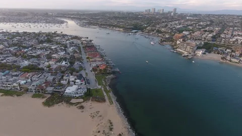 Panning over boat coasting through marina harbor Stock Footage 157131068