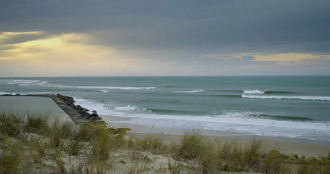 Panning over coastline Stock Footage 230033177