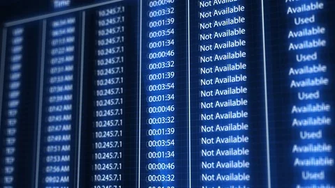 Panning over a computer digital screen of an IP address statistics - Cybercrime  Video stock 94241189
