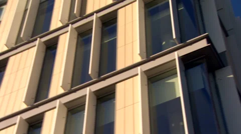 Panning Over the Corner of a Building Stock Footage 61607204