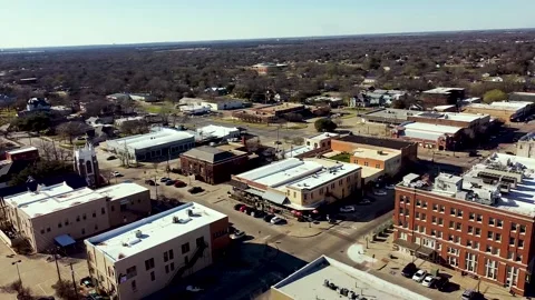 Panning Over Downtown Bryan, Texas Stock Footage 171932892