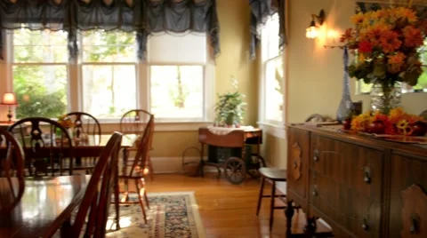 Panning over Fine Dining Room Stock-Footage 46621884
